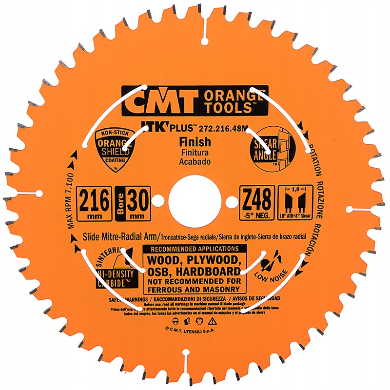 Tarcza pilarska do cięcia drewna Ø 216/30 mm 48 zębów 272.216.48M CMT Tarcza pilarska do cięcia drewna Ø 216/30 mm 48 zębów 272.216.48M CMT Bahcocentrum.pl