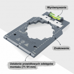 Szablon z libellą do zaznaczania i pozycjonowania 5975000 WOLFCRAFT