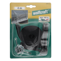 Zacisk taśmowy z mechanizmem zapadkowym z hakiem 4000 mm 3442000 WOLFCRAFT