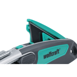 Nóż bezpieczny wysuwany z ostrzem trapezowym 4106000 WOLFCRAFT
