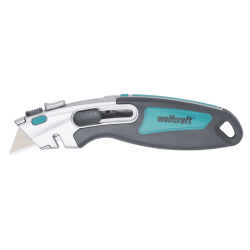 Nóż bezpieczny wysuwany z ostrzem trapezowym 4106000 WOLFCRAFT
