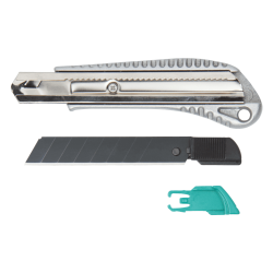 Nóż metalowy z odłamywanym ostrzem 18 mm, z czarnym ostrzem „Profi Sharp” 4306000 WOLFCRAFT