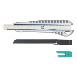 Nóż metalowy z odłamywanym ostrzem 9 mm, z czarnym ostrzem „Profi Sharp” 4305000 WOLFCRAFT