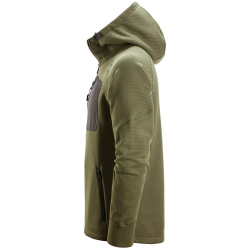 Bluza 8041 polarowa FlexiWork z kapturem kolor khaki green/black rozm. S 80413104004 SNICKERS WORKWEAR