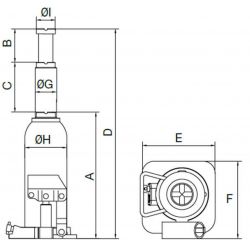 Podnośnik butelkowy 6 ton 210-413 mm BH4G6 BAHCO