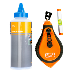 Sznur traserski + kreda + poziomica CL-1221-SET Bahco