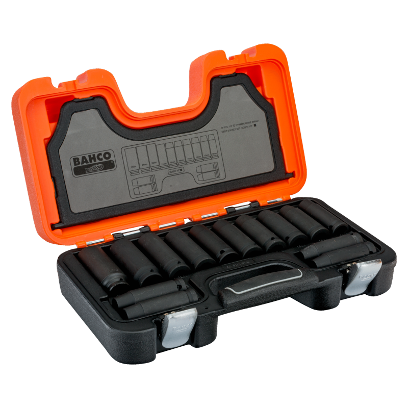 Zestaw 14 szt. nasadek udarowych długich 1/2'' 10-27 mm DD/S14 BAHCO Zestaw 14 szt. nasadek udarowych długich 1/2'' 10-27 mm DD/S14 BAHCO Bahcocentrum.pl