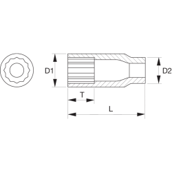 Nasadka 12-kątna wydłużona 3/8" 13 mm A7402DM-13 Bahco