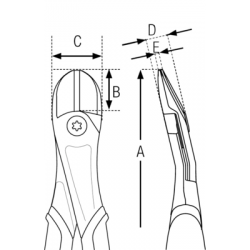 Szczycpe ucinaki boczne HD wzmocnione odgięte o 14º 180 mm ERGO™ 21HDG-180A BAHCO