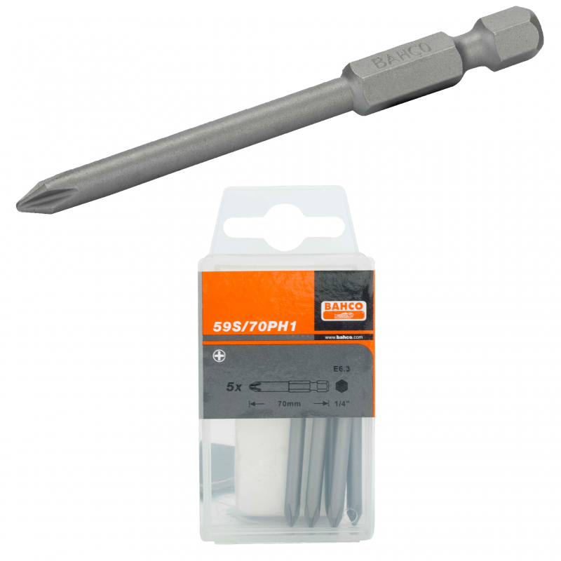 Bit Phillips PH2 x 70 mm 5 szt. 59S/70PH2-5P BAHCO Bit Phillips PH2 x 70 mm 5 szt. 59S/70PH2-5P BAHCO Bahcocentrum.pl