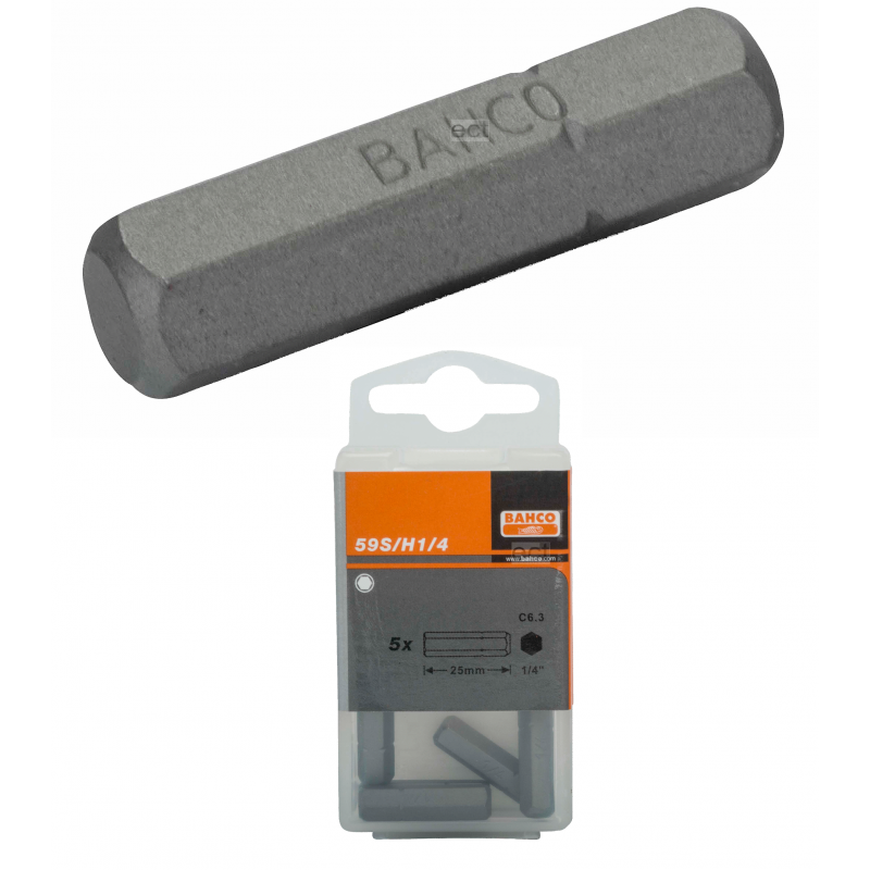 Bit imbusowy calowy HEX 7/64'' x 25 mm 5 szt. 59S/H7/64-5P BAHCO Bit imbusowy calowy HEX 7/64'' x 25 mm 5 szt. 59S/H7/64-5P BAHCO Bahcocentrum.pl
