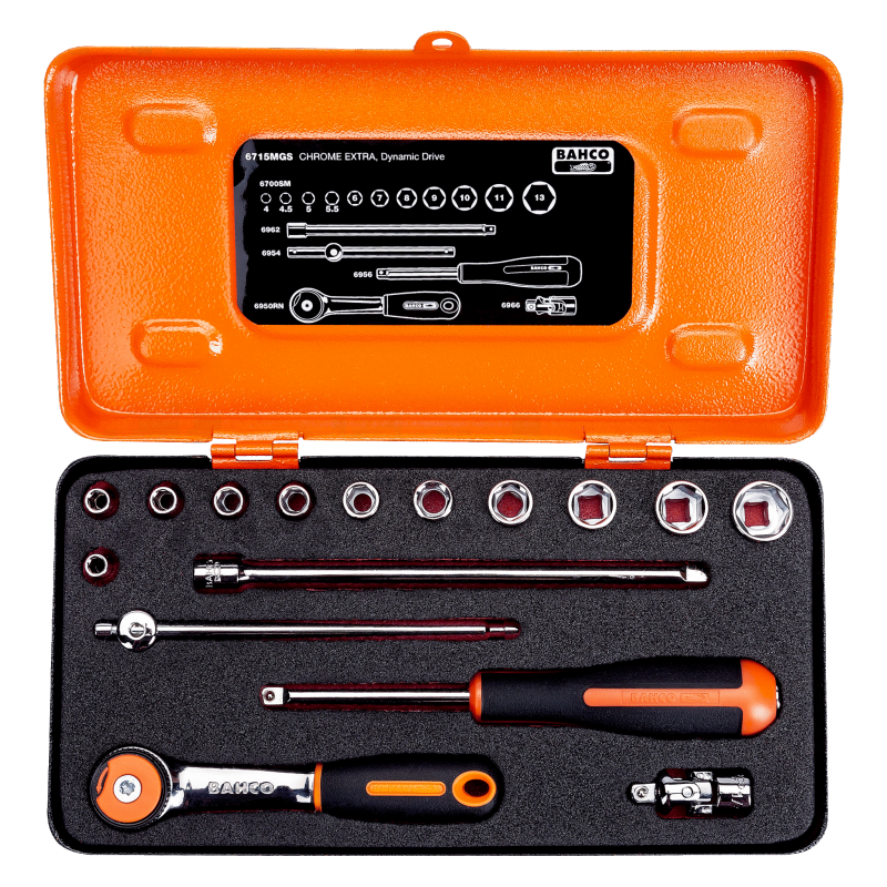Zestaw narzędzi 1/4'' 16 el. w metalowej kasecie 6715MGS BAHCO Zestaw narzędzi 1/4'' 16 el. w metalowej kasecie 6715MGS BAHCO Bahcocentrum.pl
