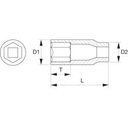 Nasadka udarowa długa 1/2" 21 mm K7806M-21 BAHCO