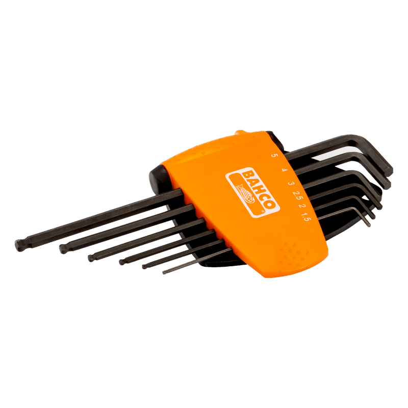 Zestaw 5 szt. kluczy imbusowych wydłużonych z kulką hex 1.5-5 mm BE-9676 Bahco Zestaw 5 szt. kluczy imbusowych wydłużonych z kulką hex 1.5-5 mm BE-9676 Bahco Bahcocentrum.pl