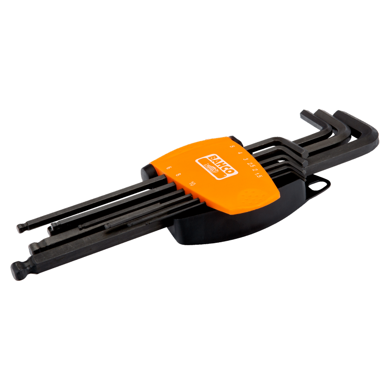 Zestaw 9 szt. kluczy imbusowych wydłużonych z kulką hex 1.5-10 mm BE-9678 Bahco Zestaw 9 szt. kluczy imbusowych wydłużonych z kulką hex 1.5-10 mm BE-9678 Bahco Bahcocentrum.pl