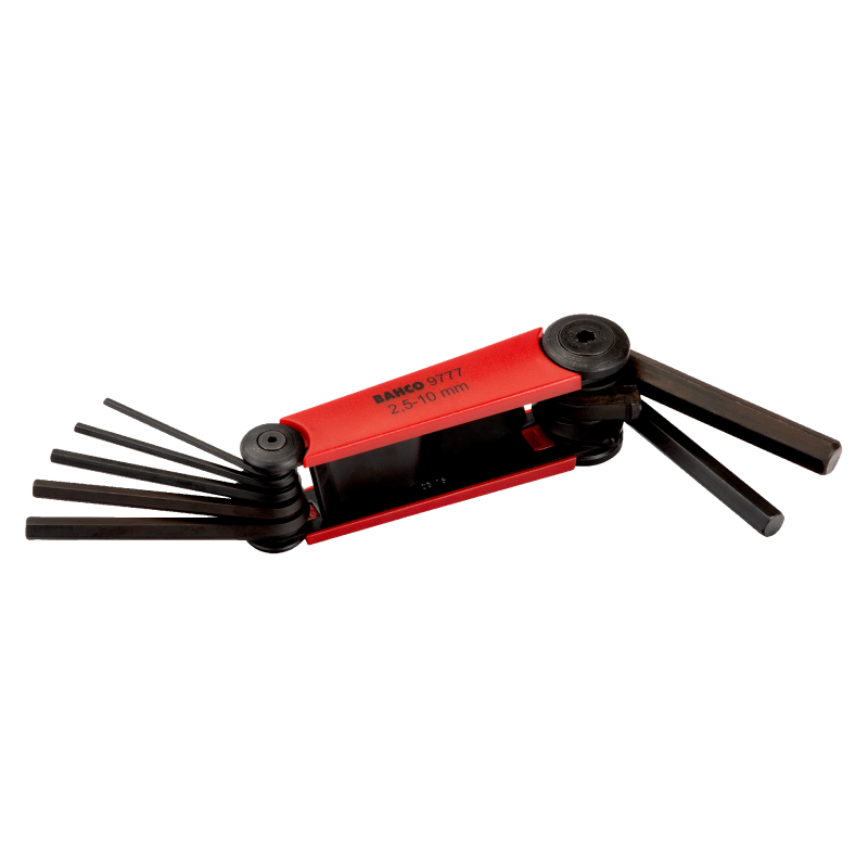 Zestaw 7 szt. kluczy imbusowych rozkładanych hex 2.5-10 mm BE-9777 Bahco Zestaw 7 szt. kluczy imbusowych rozkładanych hex 2.5-10 mm BE-9777 Bahco Bahcocentrum.pl