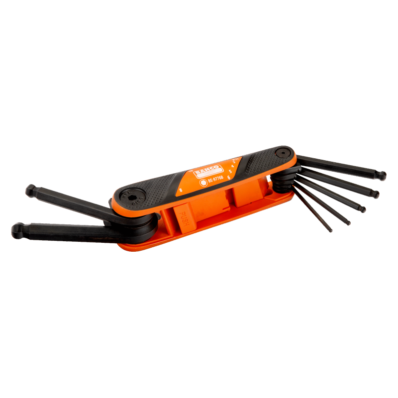 Zestaw 7 szt. kluczy imbusowych z kulką rozkładanych hex 2.5-10 mm BE-9776B Bahco Zestaw 7 szt. kluczy imbusowych z kulką rozkładanych hex 2.5-10 mm BE-9776B Bahco Bahcocentrum.pl