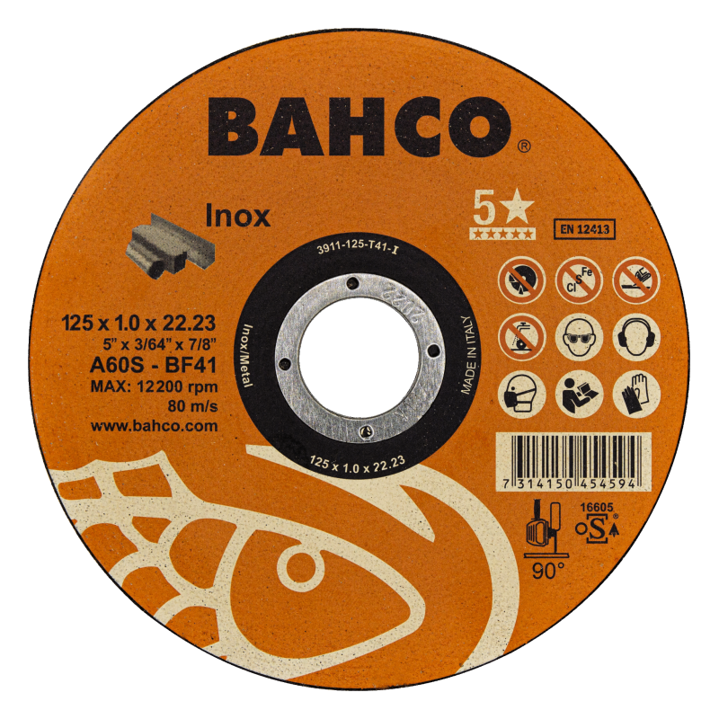 Tarcza korundowa do cięcia metalu Ø 180/1.6 mm 3911-180-T41-I BAHCO Tarcza korundowa do cięcia metalu Ø 180/1.6 mm 3911-180-T41-I BAHCO Bahcocentrum.pl