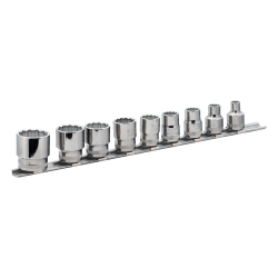 Zestaw 9 sztuk nasadek 3/8'' 12-kątnych na szynie 7409MB Bahco