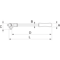 Pokrętło uchylne 3/8'' 250 mm 7758-10 BAHCO