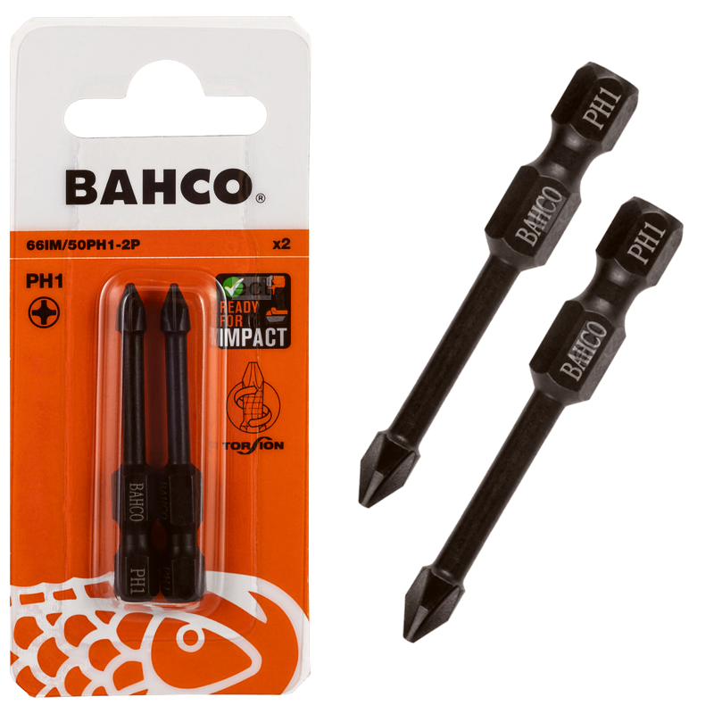 Bit udarowy Phillips PH1 x 50 mm 2 szt. 66IM/50PH1-2P Bahco Bit udarowy Phillips PH1 x 50 mm 2 szt. 66IM/50PH1-2P Bahco Bahcocentrum.pl