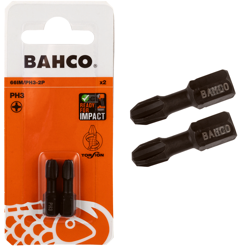 Bit udarowy Phillips PH3 x 25 mm 2 szt. 66IM/PH3-2P Bahco Bit udarowy Phillips PH3 x 25 mm 2 szt. 66IM/PH3-2P Bahco Bahcocentrum.pl