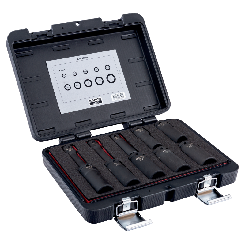 Zestaw nasadek udarowych długich 1/2'' calowych 10 szt. K7806Z/10 Bahco Zestaw nasadek udarowych długich 1/2'' calowych 10 szt. K7806Z/10 Bahco Bahcocentrum.pl