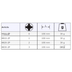 Grot Pozidriv PZ1 x 100 mm 2 szt. 8810-2P Bahco