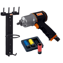 Klucz udarowy pneumatyczny 1/2'' + uchwyt + nasadki BP815K2 BAHCO