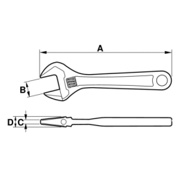 Klucz nastawny nieiskrzący CU-BE 250 mm NSB001-250 Bahco