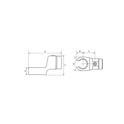 Końcówka oczkowa otwarta 20 mm ze złączem okrągłym Ø 16 mm 169-20 BAHCO
