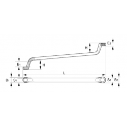 Klucz oczkowy dwustronny głęboko odsadzony 30x32 mm 15-3032-1 IRIMO