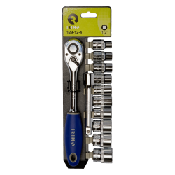 Zestaw nasadek 1/2'' + przedłużka + grzechotka 129-12-4 IRIMO