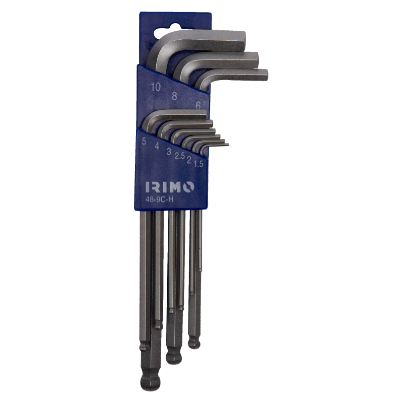 Zestaw 9 szt. kluczy imbusowych z kulką hex 1.5-10 mm 48-9C-H IRIMO Zestaw 9 szt. kluczy imbusowych z kulką hex 1.5-10 mm 48-9C-H IRIMO Bahcocentrum.pl