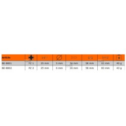 Wkrętak Pozidriv krótki PZ1 x 25 mm ERGO™ BE-8801 Bahco