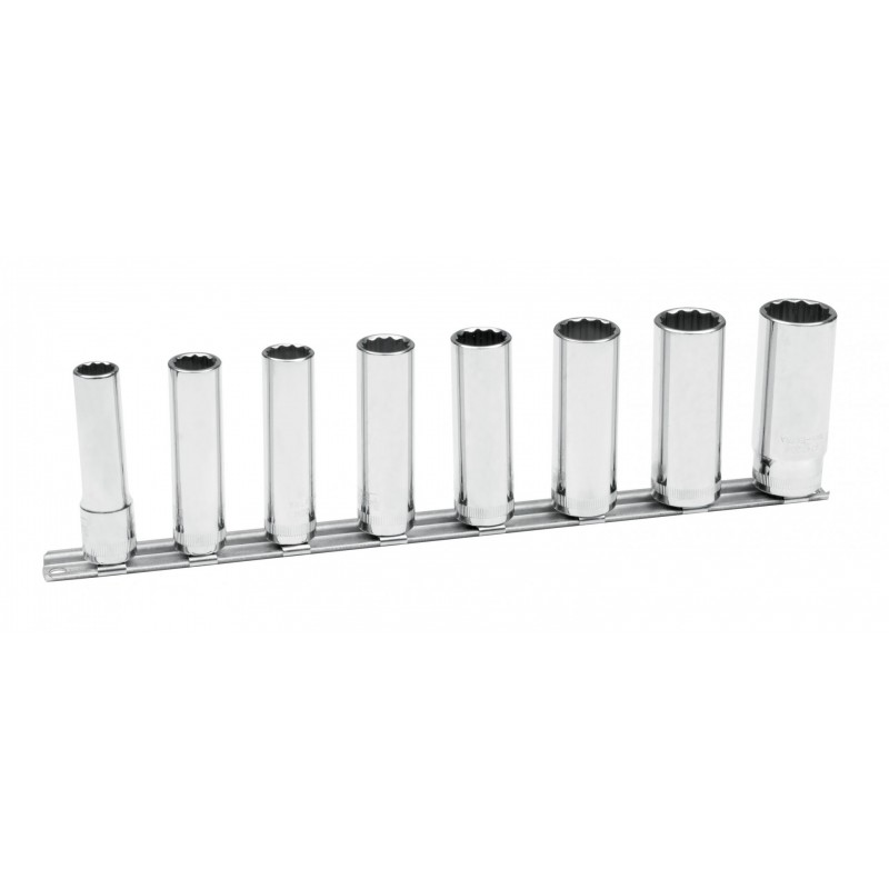 Zestaw 8 sztuk długich nasadek 3/8'' 12-kąt. na szynie 7408MD Bahco Zestaw 8 sztuk długich nasadek 3/8'' 12-kąt. na szynie 7408MD Bahco Bahcocentrum.pl