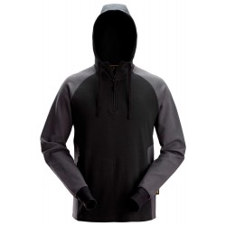 Bluza 2842 dwukolorowa z krótkim suwakiem i kapturem rozm. XL kolor black/steel grey 28420458007 SNICKERS WORKWEAR