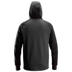 Bluza 2842 dwukolorowa z krótkim suwakiem i kapturem rozm. XXXL kolor steel grey/black 28425804009 SNICKERS WORKWEAR