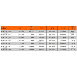 Wkrętak imbusowy calowy z kulką hex 5/32'' x 100 mm ERGO™ BE-8700-5/32 Bahco