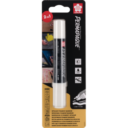 Marker pernamentny dwustronny Permapaque Dual Point biały BLXZPKTN1C SAKURA