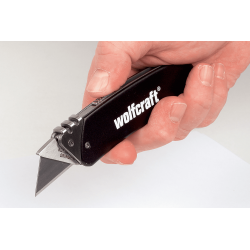 Nóż rekreacyjny z wysuwanym ostrzem trapezowym 4124000 WOLFCRAFT
