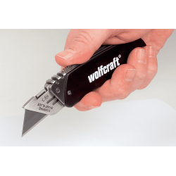 Nóż rekreacyjny z wysuwanym ostrzem trapezowym 4124000 WOLFCRAFT