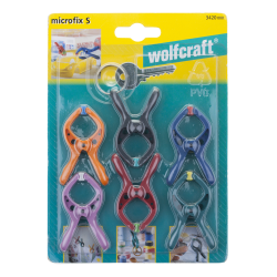 Zestaw 6 szt. ścisków sprężynowych MINI 20 3420000 WOLFCRAFT