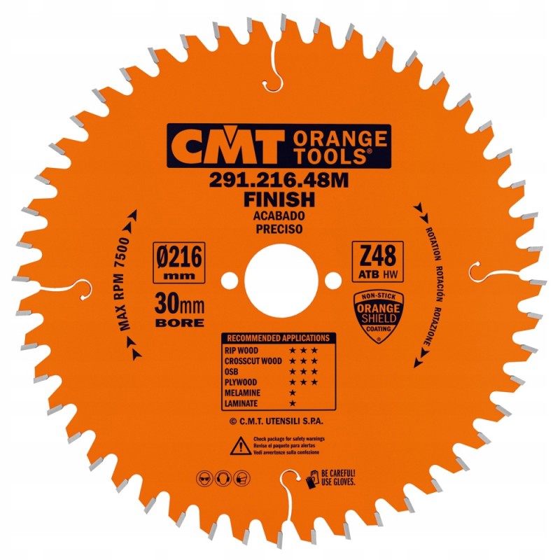 Tarcza pilarska do cięcia drewna Ø 216/30 mm 48 zębów 291.216.48M CMT Tarcza pilarska do cięcia drewna Ø 216/30 mm 48 zębów 291.216.48M CMT Bahcocentrum.pl