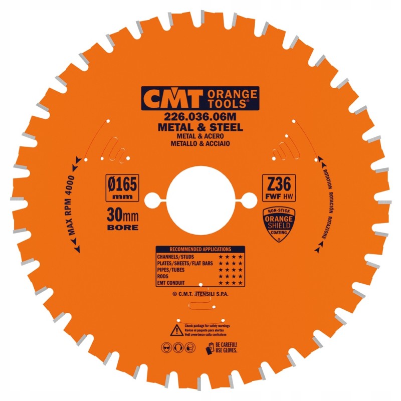Tarcza pilarska do cięcia metalu Ø 165/30 mm 36 zębów 226.036.06M CMT Tarcza pilarska do cięcia metalu Ø 165/30 mm 36 zębów 226.036.06M CMT Bahcocentrum.pl