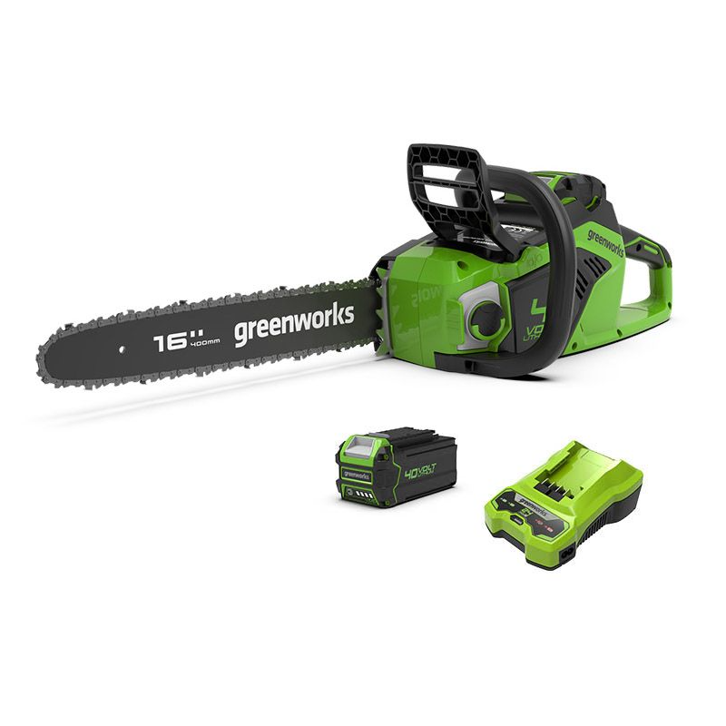 Pilarka łańcuchowa akumulatorowa 40V 40 cm GD40CS18K2X zestaw 2005807UC GREENWORKS Pilarka łańcuchowa akumulatorowa 40V 40 cm GD40CS18K2X zestaw 2005807UC GREENWORKS Bahcocentrum.pl