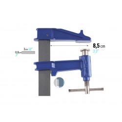 Ścisk śrubowy tłokowy 150 x 85 mm BLUELINE E 03015 PIHER