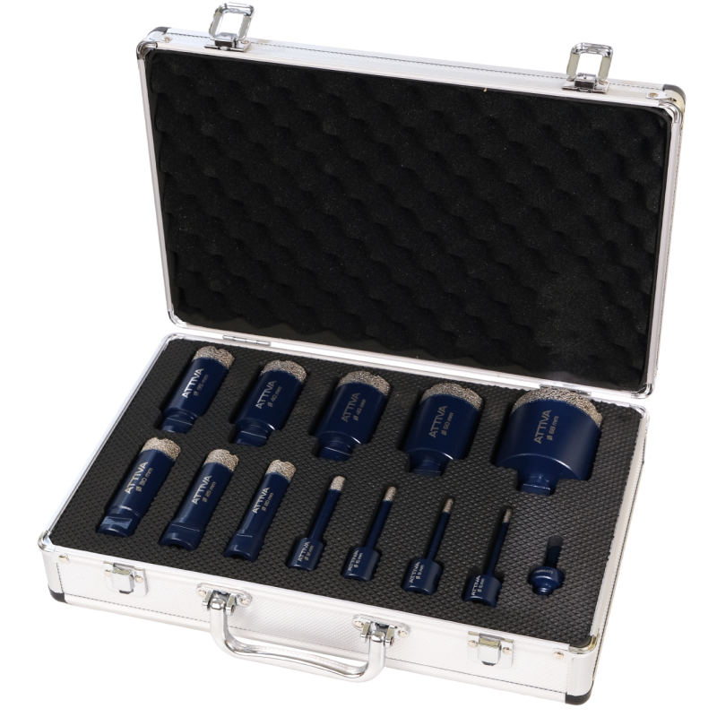 Zestaw 12 otwornic diamentowych do ceramiki i kamienia Ø 6-68 mm ATTIVA F40142 FERRATI Zestaw 12 otwornic diamentowych do ceramiki i kamienia Ø 6-68 mm ATTIVA F40142 FERRATI Bahcocentrum.pl