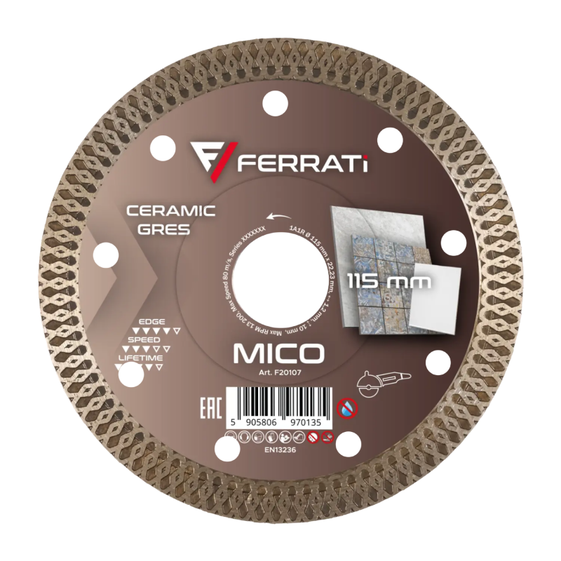 Tarcza diamentowa do ceramiki i gresu Ø 115 mm MICRO F20107 FERRATI Tarcza diamentowa do ceramiki i gresu Ø 115 mm MICRO F20107 FERRATI Bahcocentrum.pl