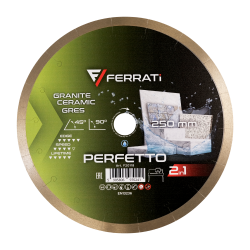 Tarcza diamentowa do ceramiki, marmuru, dektonu Ø 250 mm PERFETTO F20118 FERRATI